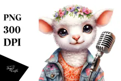 Singer Lamb in Summer Attire PNG Product Image 1
