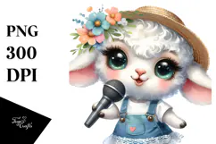 Singer Lamb in Summer Attire PNG Product Image 1