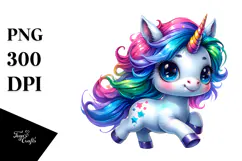 Running Baby Unicorn PNG Product Image 1