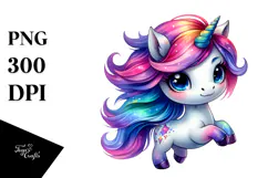 Running Baby Unicorn PNG Product Image 1