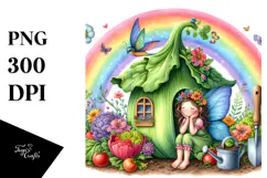Illustration of Fairy House with Large Vegetable and Product Image 1
