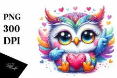 Vibrant Owl Love Sign Clipart Product Image 3