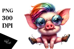 Playful Baby Pig Jumping, Transparent PNG Product Image 1