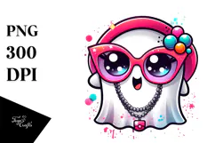 Glam Ghost in Watercolor, Transparent PNG Product Image 1