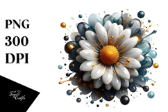 Abstract Golden Daisy PNG Product Image 1