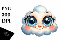 Funny Baby Cloud Face PNG Product Image 3