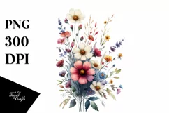 Bold Watercolor Wild Flowers | Sublimation | Clipart Product Image 3