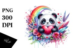 Colorful Baby Panda with Heart Product Image 1