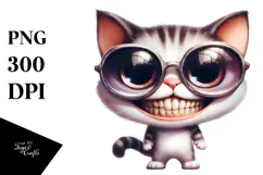 Colorful Cat Wearing Sunglasses | Clipart Product Image 1