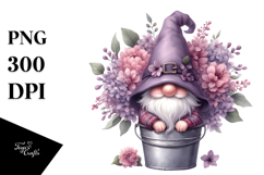 A Cute Watercolor Gnome with Big Hat Product Image 1