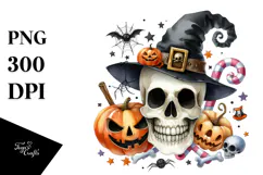 Cute Funny Skull Gnome on Moon | Sublimation | Clipart Product Image 1