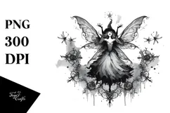 Retro Excited Gothic Fairy, Transparent PNG Product Image 1