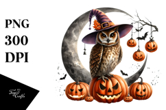 Owl Dressed for Halloween, Transparent PNG Product Image 1