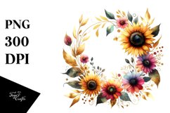 Vibrant Sunflower Horizontal Frame | Clipart Product Image 1