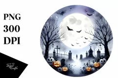 Halloween Scene, Midnight Hour | Watercolor Clipart Product Image 3