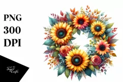 Colorful Wreath Sunflower | Clipart Product Image 3