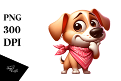 Cute Dog with Bandana PNG Product Image 1