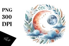 Vibrant Boho Moon Foliage | Clipart Product Image 3