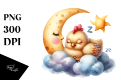 Whimsical Baby Chicken Sleeping PNG Product Image 1