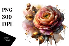 Shiny Golden Watercolor Abstract | Clipart Product Image 3