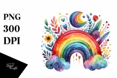 Colorful Wimsicall Vibrant Ranbow | Sublimation Clipart Product Image 1