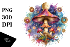 Magical Celestial Mushroom Tarot PNG Product Image 1