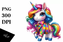 Cute Unicorn in Style PNG Product Image 1