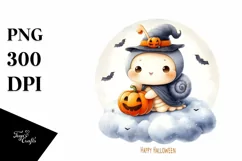 Digital Painting Baby Snail on Cloud PNG Product Image 3