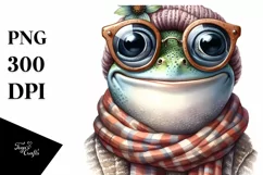 Whimsical Frog Portrait with Scarf and Sunglasses Product Image 3