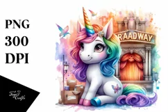 Colorful Baby Unicorn Broadway PNG Product Image 1