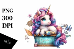 Colorful Baby Unicorn Broadway PNG Product Image 1