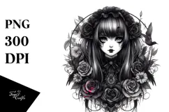 Detailed Gothic Girl PNG Product Image 1