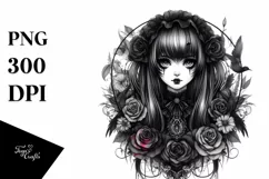Detailed Gothic Girl PNG Product Image 3