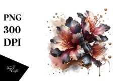 Glossy Azalea Shiny Golden Watercolor | Clipart Product Image 3