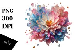 Shiny Chrysanthemum, Watercolor Splash PNG Product Image 3