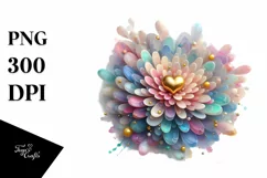Shiny Chrysanthemum, Watercolor Splash PNG Product Image 1