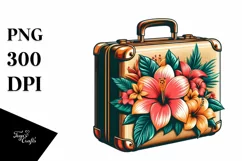 Retro Travel Floral,Summer Sticker Clipart Product Image 3