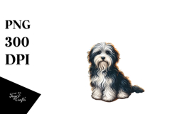 Watercolor Havanese in Sunset | Sublimation | Clipart Product Image 1