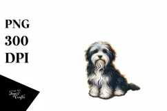 Watercolor Havanese in Sunset | Sublimation | Clipart Product Image 1