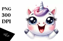 Expressive Baby Unicorn, Transparent PNG Product Image 3