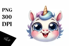 Expressive Baby Unicorn PNG Product Image 1