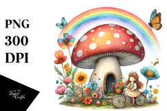 Fairy House Rainbow Scene | Clipart Product Image 1