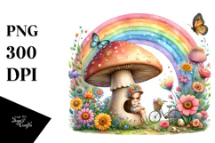 Fairy House Rainbow Scene | Clipart Product Image 1