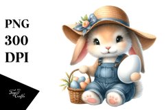 Bunny with Straw Hat PNG Product Image 1