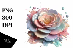Pastel Glossy Camellia, High-Res PNG Product Image 3