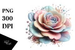 Pastel Glossy Camellia, High-Res PNG Product Image 1