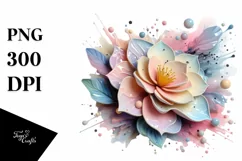 Pastel Glossy Camellia, High-Res PNG Product Image 1