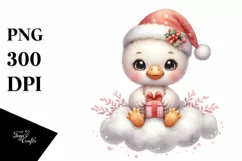 Cute Flamingo with Santa Hat PNG Product Image 1