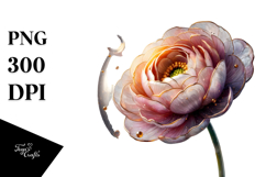 Abstract Glossy Ranunculus PNG Product Image 1