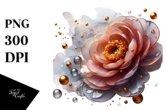 Abstract Glossy Ranunculus PNG Product Image 1